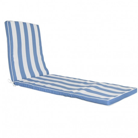 Cushion for lounger DKD Home Decor Hammock White Sky blue 190 x 60 x 5 cm