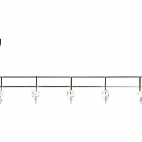 Riidepuu Uksele DKD Home Decor 8424001835256 Läbipaistev Hõbedane Metall 47 x 10 x 22 cm