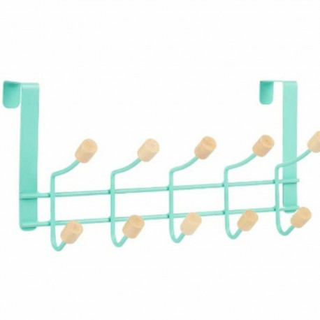 Riidepuu Uksele Berilo W7912-10NB-GREEN W7912-10NB-GREEN Roheline Puit Metall 35 x 17 x 15 cm (6 Ühi