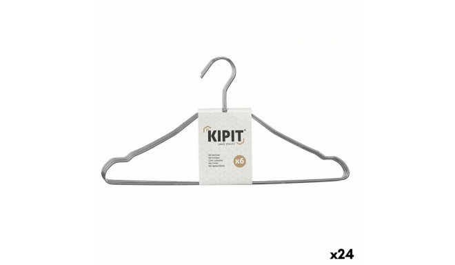 Set of Clothes Hangers Silver Metal 39,5 x 20 x 0,5 cm (24 Units)