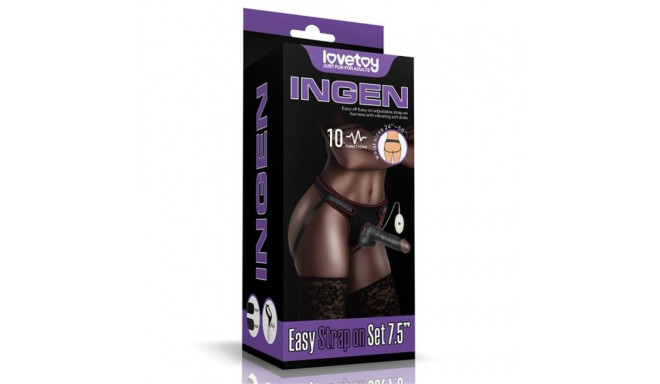 Vibrating Easy Strapon Set 7.5'' Black