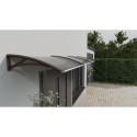 Canopy over the door, brown, with transparent polycarbonate, width 2178 mm, Conos