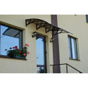 Canopy over the door, brown, with bronze polycarbonate, width 766 mm, Conos