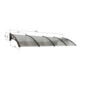 Canopy over the door, black, with transparent polycarbonate, width 2884 mm, Conos
