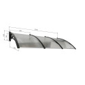 Ukse varikatus CONOS, must, läbipaistva polükarbonaadiga, laius 2178 mm
