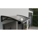 Canopy over the door, black, with transparent polycarbonate, width 766 mm, Conos