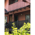 Canopy over the door, black, with transparent polycarbonate, width 2178 mm, Conos