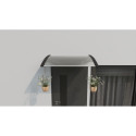 Canopy over the door, black, with transparent polycarbonate, width 766 mm, Conos