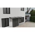 Canopy over the door, black, with transparent polycarbonate, width 2178 mm, Conos