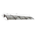 Canopy over the door, black, with transparent polycarbonate, width 5340 mm, Conos