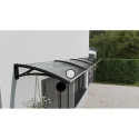 Canopy over the door, black, with transparent polycarbonate, width 5340 mm, Conos