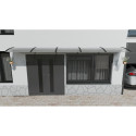 Canopy over the door, black, with transparent polycarbonate, width 5340 mm, Conos