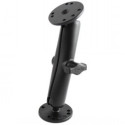 RAM B SIZE 1" BALL ON 2.5" ROUND PLATES WITH AMPS HOLE PATTERN, LONG LENGTH DOUBLE SOCKET ARM