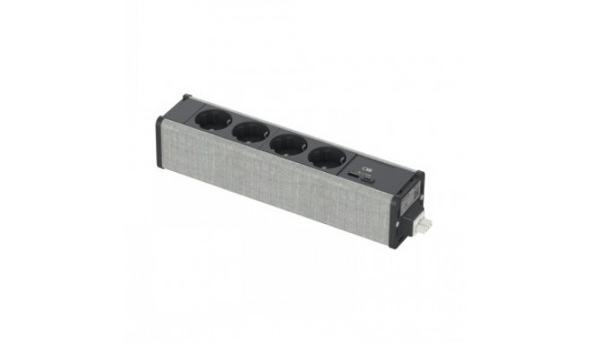 SCHNEIDER ELECTRIC UNICA SYSTEM+ MOD.UNIT 4XSCHUKO+USBA/C ANTHR/GREY