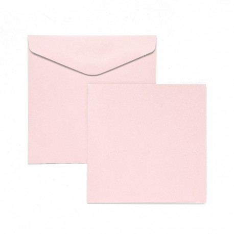 Kaarditoorik ja ümbrik Smooth Satin Pink, 145x145mm – 5tk