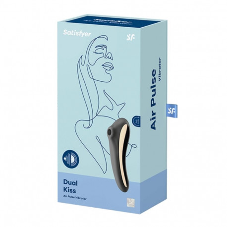 Satisfyer vibreeriv õhusurve stimulaator Dual Kiss, must