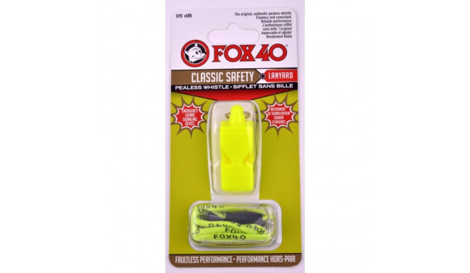 Whistle Fox 40 Classic Safety + string 9903-1308 neon