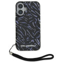 Karl Lagerfeld case for iPhone 16 6,1" KLHCP16SHZBPKCCU purple Hard Zebra With Cord