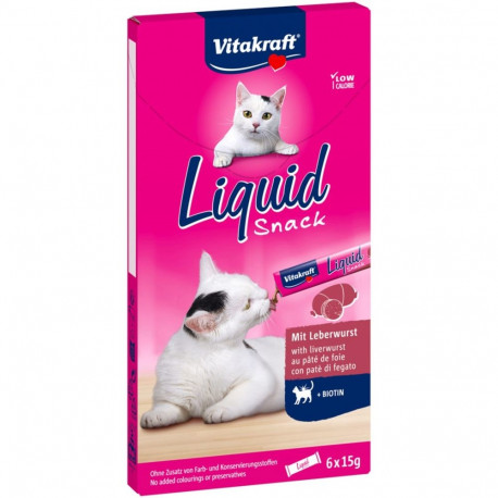 VITAKRAFT Liquid Snack maksaga biotiiniga maius kassidele 6x15g
