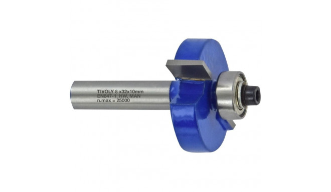 Rabbeting cutter with ball bearing, 31.8x10 mm, 8mm shank