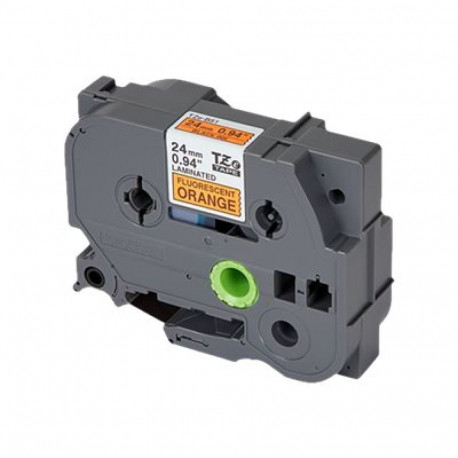 BROTHER TZEB51 signaaloranž must 24mmx8m lamineeritud teip P-touch 210E 220 300 310 340 340C 350 540
