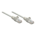 INTELLINET Network Cable Cat5e U/UTP 1.0m 3ft. Gray RJ-45 Male / RJ-45 Male Snagless Gold-plated con