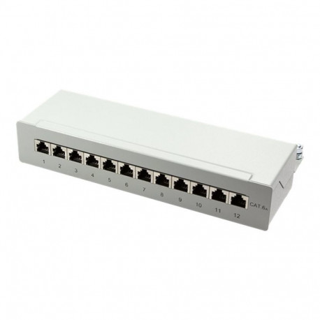 LOGILINK NP0019 LOGILINK- Patch Panel Desktop Cat.6A STP 12 ports, grey