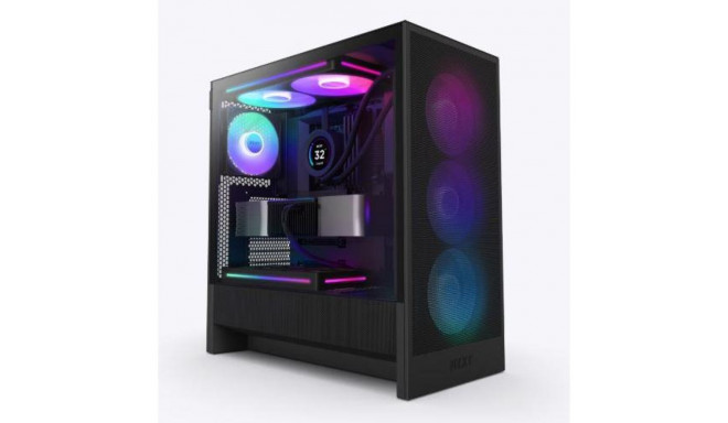 Case|NZXT|H5 FLOW RGB 2024|MidiTower|Case product features Transparent panel|Not included|ATX|EATX|M