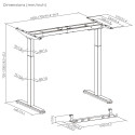 Adjustable Height Table Up Up Bjorn White, Table top L Dark Walnut