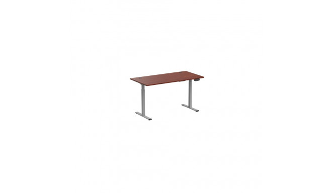 Adjustable Height Table Up Up Bjorn Gray, Table top L Dark Walnut