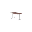 Adjustable Height Table Up Up Bjorn Gray, Table top L Dark Walnut