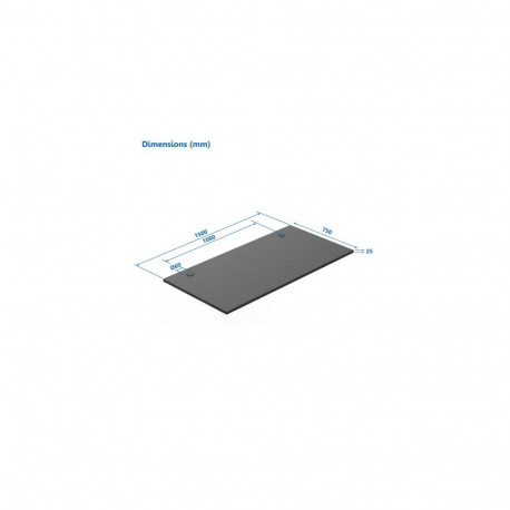 Up Up Table top L Black, 1500x750x25mm (Laminated particle board)
