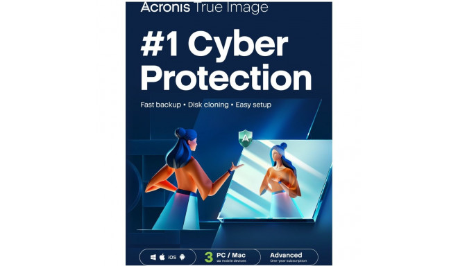 "Acronis True Image Advanced - 3 Computers + 500 GB Acronis Cloud Storage - 1 year Subscription - ES