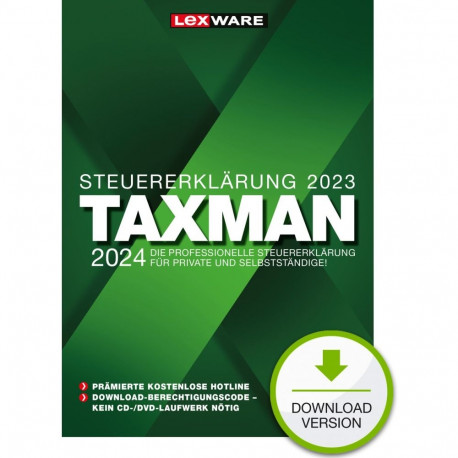 "Lexware Taxman 2024 - 1 Device, bis zu 5 Steuererklärungen - ESD-DownloadESD"