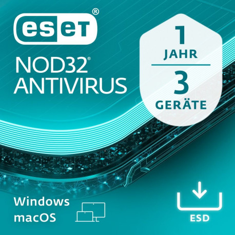 ESET NOD32 viirusetõrje, 3 kasutajat, 1 aasta, ESD-allalaadimine
