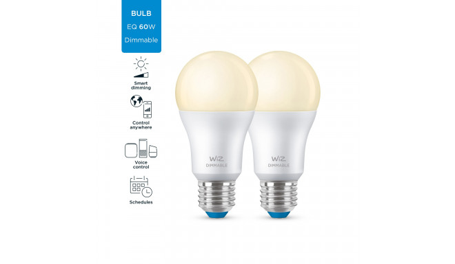 WiZ,Bulb,8W,2700,A60,E27,2 pcs lightsource