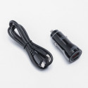 BLUE STAR car charger 3A 25W Type C + USB A + cable Type C to Lightning PD QC3.0 AFC PPS black