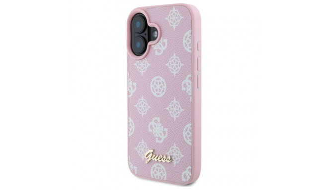 Guess GUHMP16SPGPYSP iPhone 16 6.1" roosa kõvaümbris Peony Script MagSafe