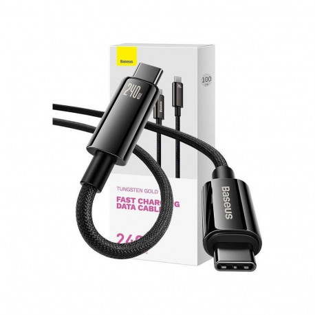 Baseus CAWJ040001 Tungsten Gold Fast Charging Data Cable USB-C - USB-C 240W 1m Black