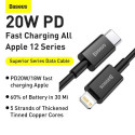 Baseus Type-C - Lightning Superior Series fast charging data cable PD 20W 2m Black (CATLYS-C01)