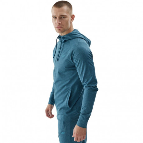 Bluza męska 4F M404 morska zieleń melanż 4FWAW24TFSWM404 46M  2XL