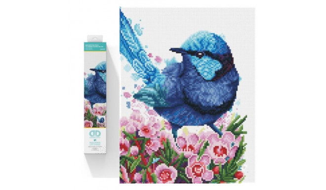 Diamond Embroidery Diamond Dotz Diamond Mosaic Blue Bird in Flowers Splendid Fairy Wren 35x43cm DQ10