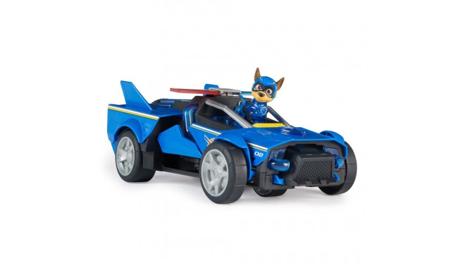 PAW Patrol : The Mighty Movie, Chase’s Mighty Transforming Cruiser with Mighty Pups Action Figure, L