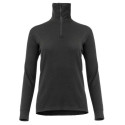 Wo WoolTerry Polo w/zip Jet Black - XS