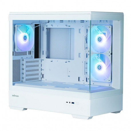 P30 V2 valge MicroATX mini-torn arvutikorpus 3 RGB ventilaatoriga