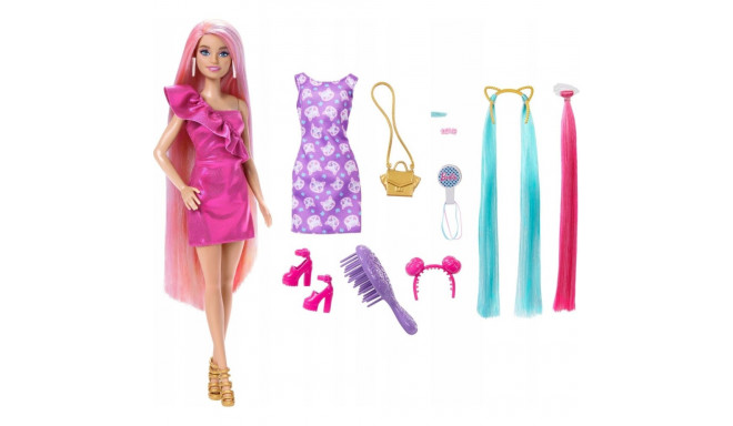 Barbie Mattel juuste mängimise nukk + aksessuaarid