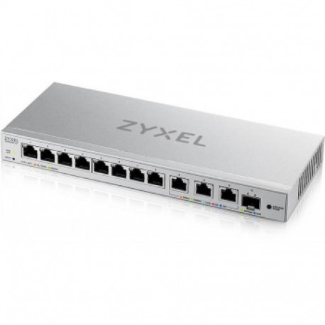 ZYXEL XGS1250-12 V2, 12-PORT GIGABIT WEBMANAGED DESKTOP SWITCH WITH 8 PORT 1G + 3-PORT MULTIGIG 1/2.