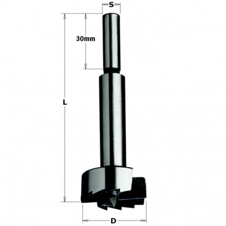 FORSTNER BIT SP Z2+2 S=8X30 D=20X90 RH