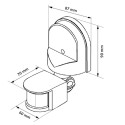 Maclean MCE25 GR Wall-Mounted 180° Motion & Dusk Sensor, 1200W Max, Grey