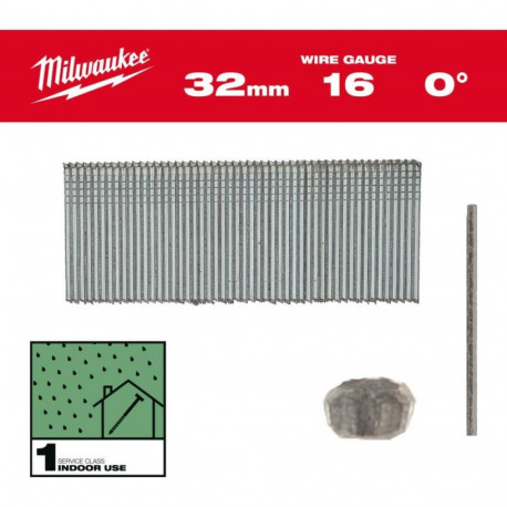 Milwaukee naelad 16G/25mm/0° M18 FN16GS jaoks, 5000tk